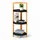 Relaxdays Eckregal Bambus 3 halbrunde Ablagen, Hellbraun,Schwarz