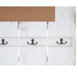 Mendler Garderobenpaneel HWC-C89 91 x 60 cm Weiß