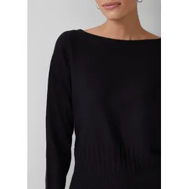 s.Oliver Strickpullover mit Strukturmuster am Saum Schwarz 44