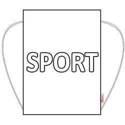 Turnbeutel mit Zugband, Motiv: Sport weiß