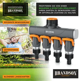 Brandson 4-Wege Wasserverteiler 2er-Set orange/schwarz