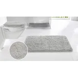 OTTO home Badematte Sanremo, Badvorleger, Badezimmer Teppich, sehr weich, Höhe 30 mm, rutschhemmend beschichtet, schnell trocknend, fußbodenheizungsgeeignet, Polyester, rechteckig, Badteppich, unifarben, rechteckig, rund & als 3-tlg. Set erhältlich grau rechteckig | 50 cm x 90 cm x 30 mm