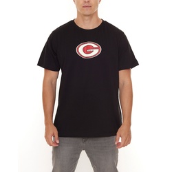 GRIND Inc Sport Logo Tee Herren Kurzarm-Shirt mit großem Logo-Print Baumwoll-T-Shirt GITR002 Schwarz - S