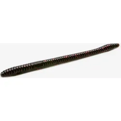 Gummiköder Finesse Worm schwarz/rot zum Angeln auf Forellenbarsche EINHEITSFARBE No Size