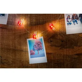 goobay LED-Fotoclips-Lichterkette 1 m Kunststoff warmweiß