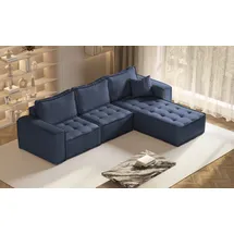 kaiser möbel L-förmige Bohoo-Maxi-Ecke in zeitlosem Design Blau Rechts