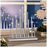 Melitec LED Schwibbogen Weihnachten SL31-1, chrom-matt