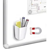 CEP magnetischer Stiftehalter weiß Polystyrol 2 Fächer 7,8 x 7,4 x 9,5 cm