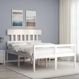 Seniorenbett Mit Kopfteil 120x200 Cm Weiß Massivholz