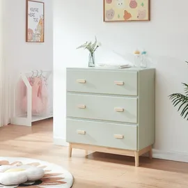 [en.casa] Wickelkommode Sarievn mit Wickelauflage 100x80x53 cm Mintgrün