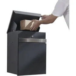 Briefkasten | Anthrazit | 44x35x58cm | Paketfach | Wandbriefkasten | Mailbox
