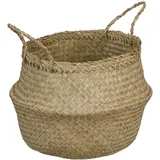 Seegras-Korb mit Henkeln Ø 30 cm x 25/35 cm beige