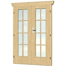 SKANHOLZ Doppeltür für Gartenhaus 117,5 x 186,5 cm vollverglast Beige