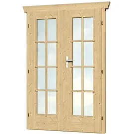 SKANHOLZ Doppeltür für Gartenhaus 117,5 x 186,5 cm vollverglast Beige