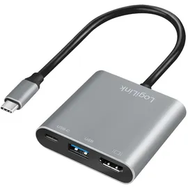 Logilink UA0390 & USB 3.2 Gen1 Typ-C-zu HDMI USB Adapter, 4K, PD (Power Delivery), 0,15 m