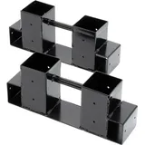 Wiltec Holzstapelhilfe für Kaminholz im 2er Set, 335 x 85 x 130 mm, Brennholz Stapelhilfe Gestell für Feuerholz und Brennholz, Holzhalter