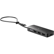 HP 235N8AA USB-C Reisehub G2 (USB Hub, USB C hub, 4 Ports, 2x USB-A, HDMI, VGA) schwarz