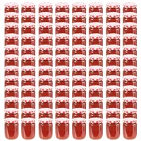 VidaXL Marmeladengläser mit Weißem/Rotem Deckel 96 Stk. 230 ml