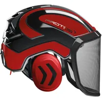 Protos Forstschutzhelm "Integral Forest" grobes Visier G16 - schwarz/rot
