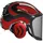 Protos Forstschutzhelm Integral Forest" grobes Visier, G16 – schwarz/rot