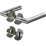 Ogro Ogro, Türgriff + Fenstergriff, Rosettengarnitur CORE8906 8mm / 6501 / 6612 PZ ER Edelstahl ER rund PZ DIN links / rechts D/D (Türgarnitur)