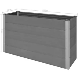vidaXL Garten-Hochbeet WPC 150 x 50 x 91 cm Grau