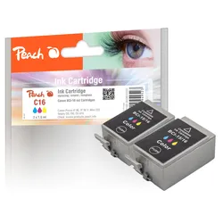 2 Peach Tintenpatronen color kompatibel zu Canon BCI-16C, 9818A002