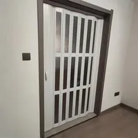 Wetsfgdg PVC Falttür mit Acryl-Fenster | Wahlweise transparent oder matt (Sichtschutz) | Raumteiler 203 cm mit Schloss | Für Küche, Wohnzimmer, Büro | Leicht zu montieren-W170*H203cm(Mattiert)