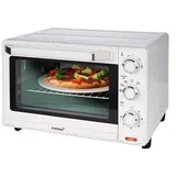 Korona 57158 Multifunktions-Toastofen Weiß/Edelstahl I 24 Liter I kleiner Pizzaofen I Kompakt Backofen I Mini Grillofen Weiß