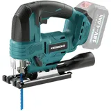 KIESBOHR DIY Akku Stichsäge Kompatibel mit Makita 18V Akku, CSJ001 Bürstenlose Pendelhubstichsäge, 26 mm Hubhöhe, max. 45° Schrägschnitte, 2 Stichsägeblätter (ohne Akku)