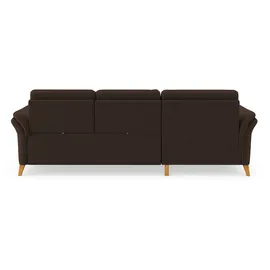 sit&more Ecksofa SIT & MORE "Göteborg", braun (dunkelbraun), B:268cm H:90cm T:176cm, Sofas, Ecksofa, Sitztiefenverstellung und Federkern, wahlweise mit Bettfunktion
