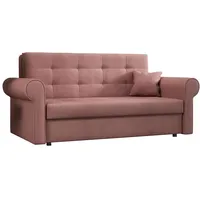 Mirjan24 Schlafsofa Viva Silver III mit Bettkasten, Bettsofa mit abgerundete Armlehnen, 3 Sitzer Polstersofa mit Schlaffunktion, Sofagarnitur inkl. Kissen, Sofa, Wohnlandschaft (Mono 235)