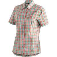 Maier Sports Philina Kurzarmhemd - Green Lightblue Red Check