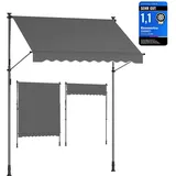 Songmics Klemmmarkise 200 x 120 cm anthrazit