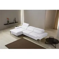 Ecksofa EGOITALIANO "Princess, elegantes Designsofa mit erstklassigem Sitzkomfort, L-Form", weiß, B:282cm H:95cm T:168cm, Leder »BULL« (echtes Rindsleder). Geschliffenes, pigmentiertes und behandeltes Rindsleder mit einer Dicke von 1, 3-1, 5 mm. Dieses Leder zeigt eine ziemlich weiche Hand mit einem halb undurchsichtigen Aussehen. Es handelt sich um ein geschütztes Leder. Eine leichte Deckschicht schützt sie vor Flecken, ohne ihre ursprünglichen Eigenschaften zu verändern. Die geschützten Leder kombinieren