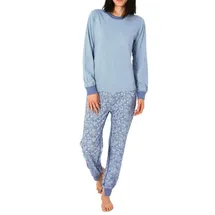 NORMANN CARE Pflegeoverall Pyjama Gestreift Blau XL