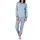 NORMANN CARE Pflegeoverall Pyjama Gestreift Blau XL