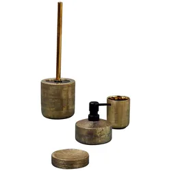Badaccessoire-Set WENKO "Rivara", gold (goldfarben), Keramik, Badaccessoires-Sets