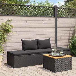 vidaXL Loungesofa schwarz