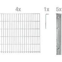 GAH Alberts Alberts Doppelstabmatten-Grundset 10 m 250 x 103 cm 6/5/6 feuerverzinkt