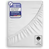 sweet home world Spannbettlaken Jersey-Baumwolle 200 x 200 cm weiß