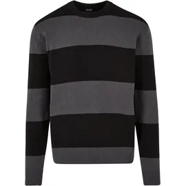 URBAN CLASSICS Heavy Oversized Striped Sweatshirt Black / Dark Shadow L