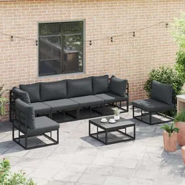 vidaXL Garten-Lounge-Set 7-tlg. schwarz Aluminium
