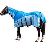 ReitsportPlus Fliegendecke Regendecke Weidedecke 600D Full Neck Fly Turnout Waterproof Blue - 105 cm