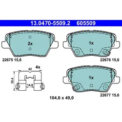 ATE 13.0470-5509.2 Bremsbelagsatz, Scheibenbremse ATE Ceramic