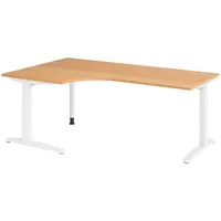 Bümö Schreibtisch Buche, weiß - Nachbildung: Größe: Eckschreibtisch höhenverstellbar