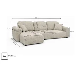 kaiser möbel Ecksofa Chenille 3-Sitzer Beige