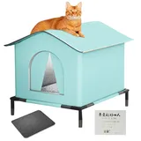 Katzenhaus Für Draußen, Katzenhaus Outdoor Winterfest, Großer Wasserdichter Katzenschutz Mit Erhöhter Basis Und Kissen, Für Katzen Im Freien Oder Im Innenraum