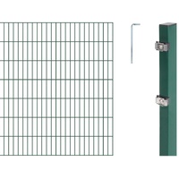 GAH ALBERTS Alberts, grün GAH 653361 Doppelstabmattenzaun als 30 tlg. Zaun-Komplettset wahlweise in verschiedenen Farben | kunststoffbeschichtet, 140 cm | Länge 28 m, Höhe: 1400 mm