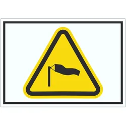 Aufkleber Warnung starker Wind Symbol A6 (105x148mm)